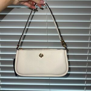 kate spade Cream Pebbled Leather Shoulder Bag with Gold Hardware
